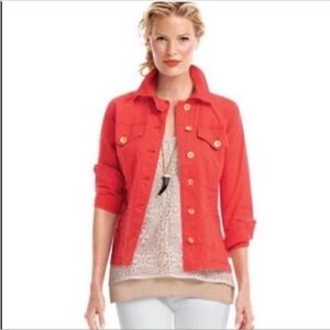 CAbi Taylor Utility Jacket in Lobster Orange Red size M